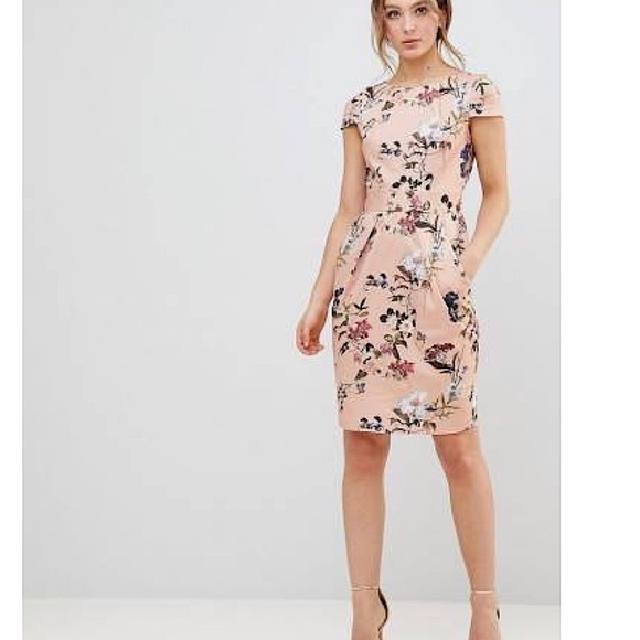 JOIE SILK Cap Sleeve Pencil Mini Dress In Full Bloom Floral Print womens size M - Picture 1 of 10